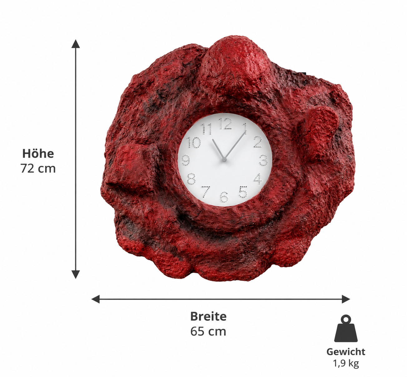 Skulpturale Wanduhr MAGMA