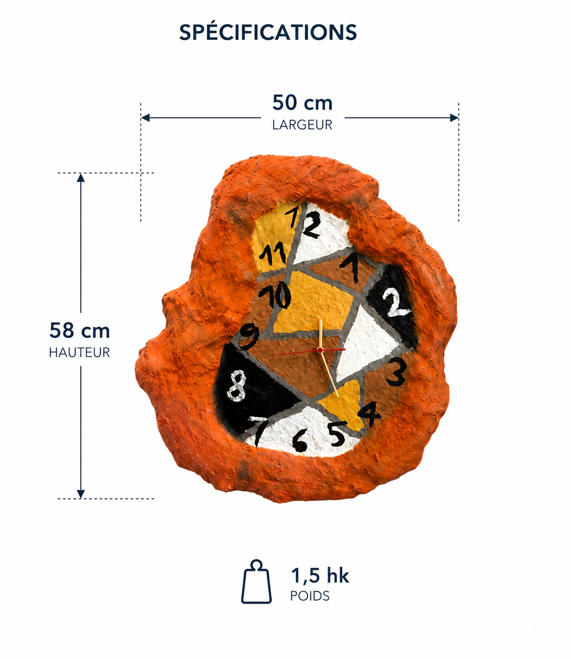 Skulpturale Wanduhr MOSAÏK