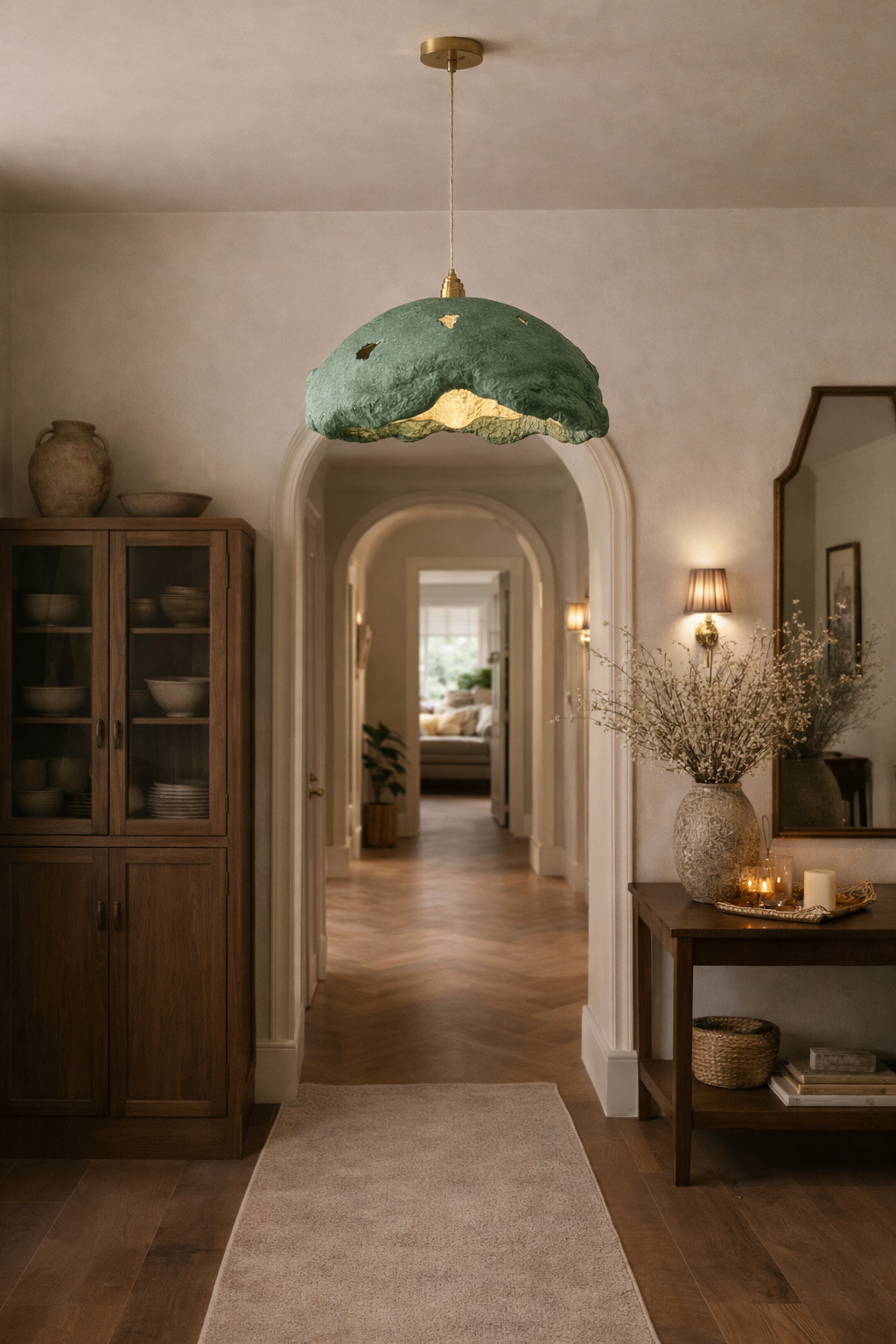 TERRA FLOW – Handgefertigte skulpturale Pendelleuchte