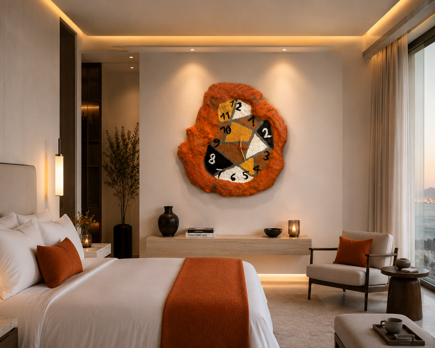 Skulpturale Wanduhr MOSAÏK
