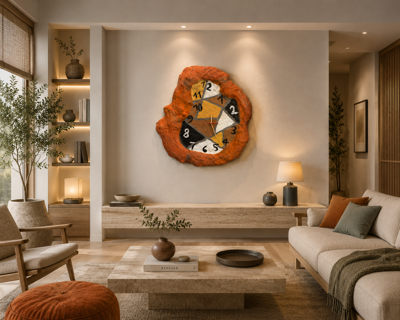 Skulpturale Wanduhr MOSAÏK