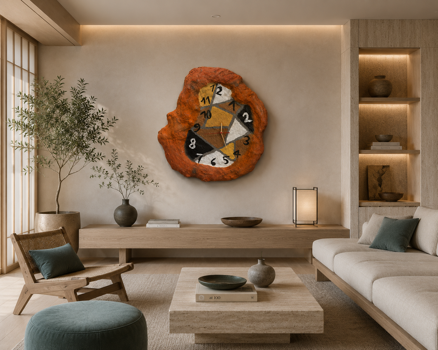 Skulpturale Wanduhr MOSAÏK