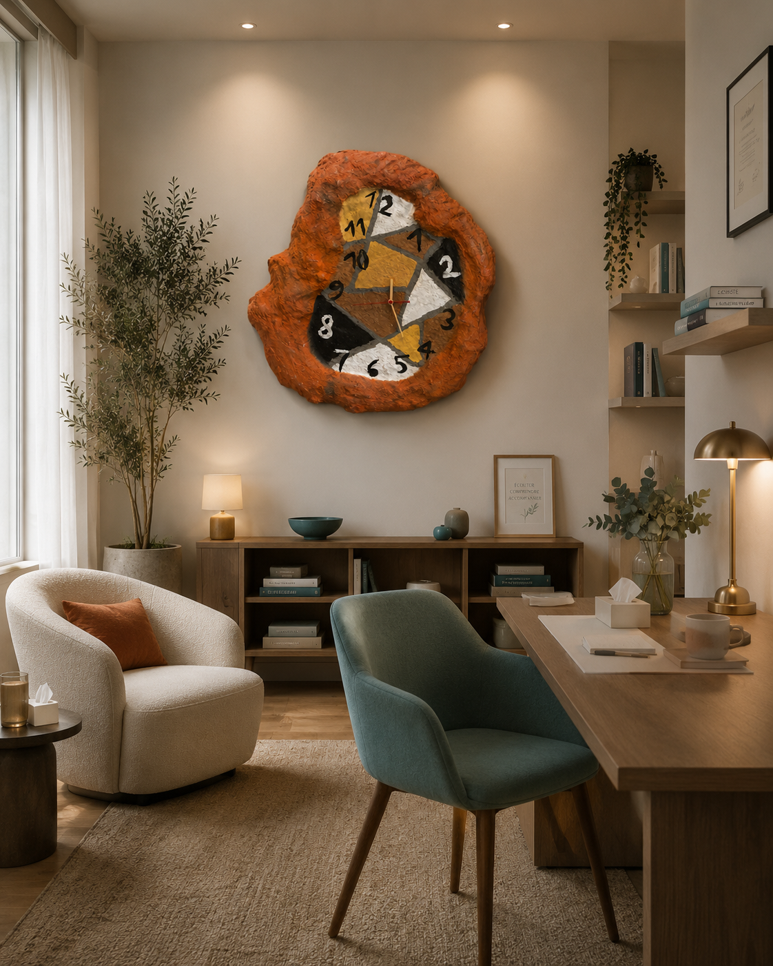 Skulpturale Wanduhr MOSAÏK