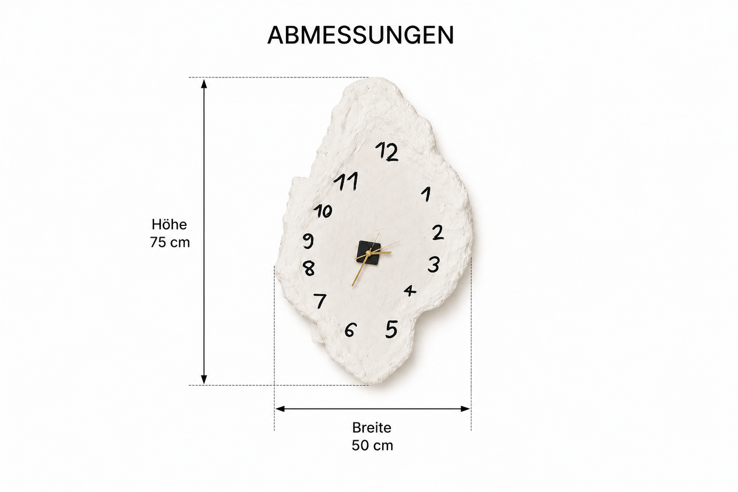 SKULPTURALE WANDUHR — MINERALISCHE ELEGANZ