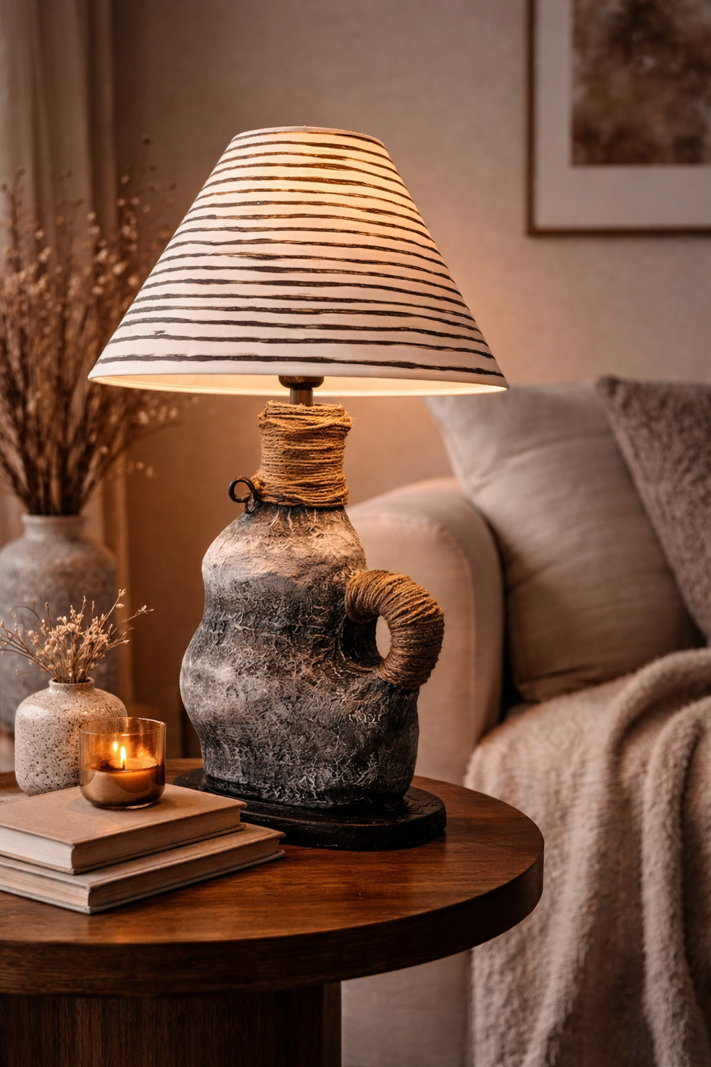 NAYA | Skulpturale handgefertigte Tischlampe