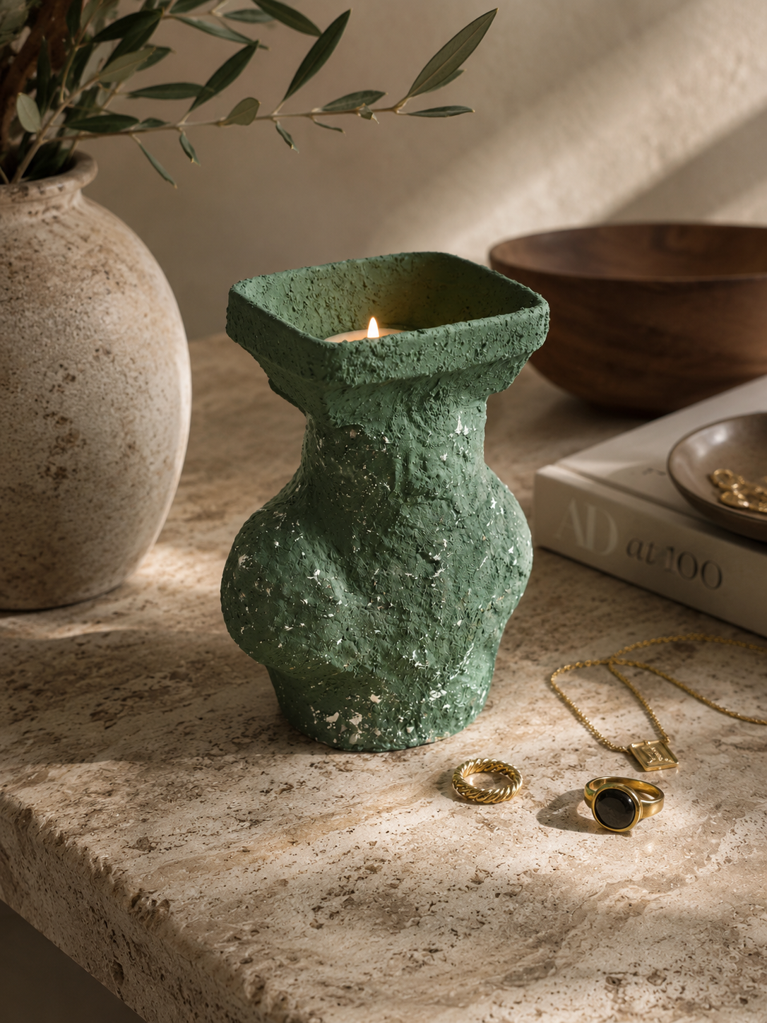 Moosform — Skulpturale Mini-Vase