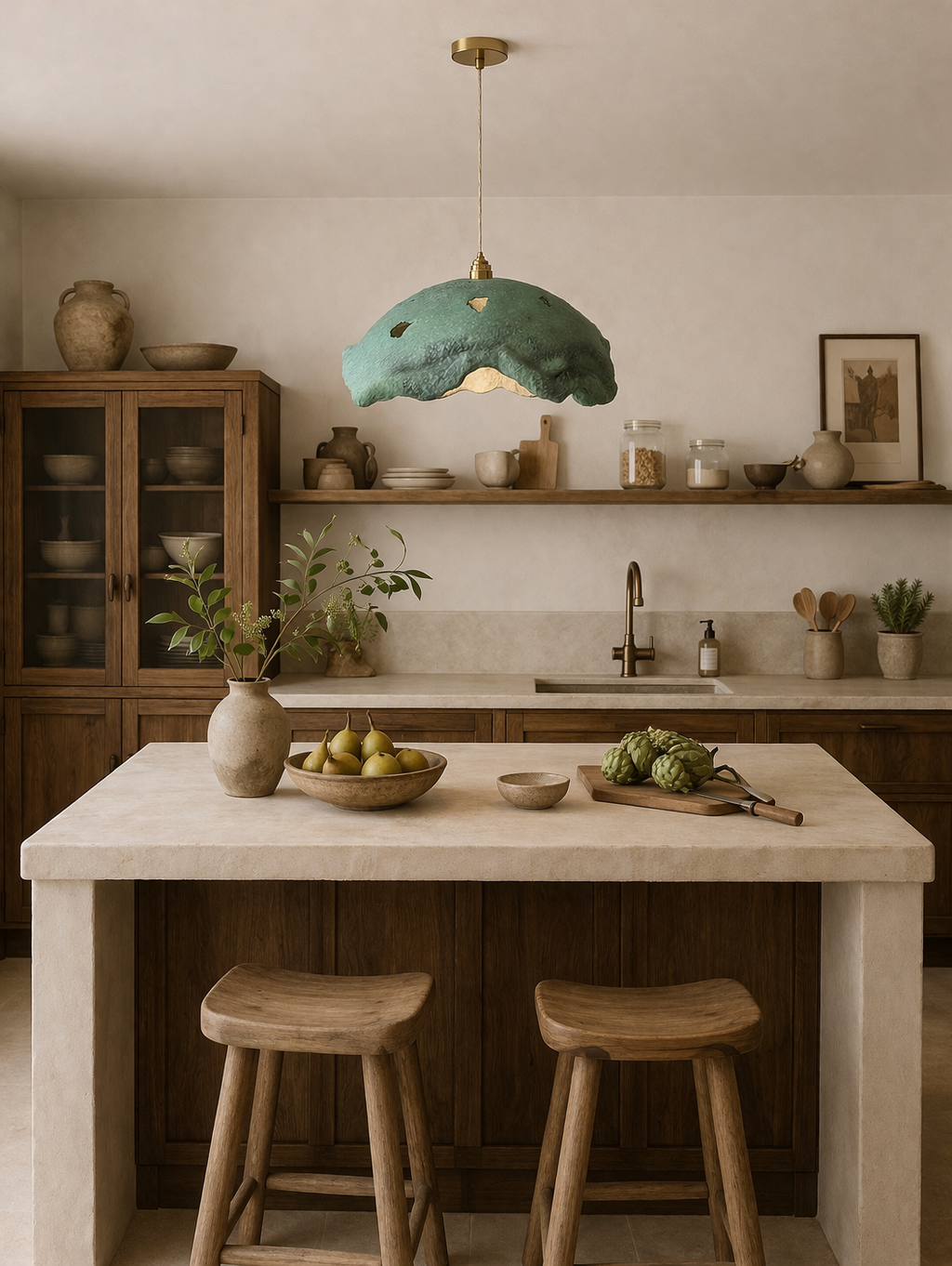 TERRA FLOW – Handgefertigte skulpturale Pendelleuchte